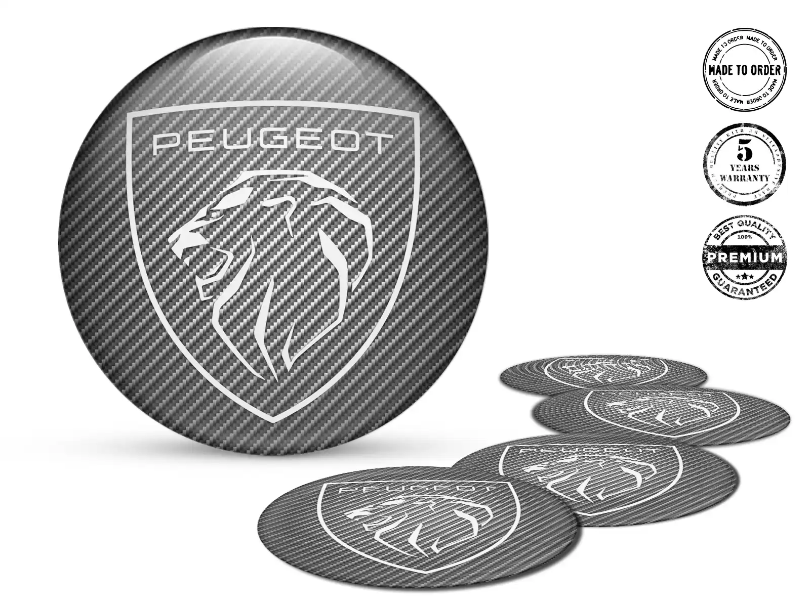 Peugeot Rim Stickers Car Edition Stylish Dome Logos